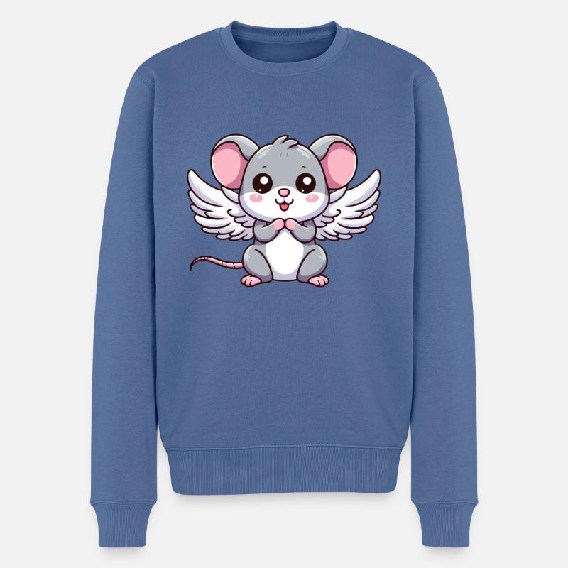 Ailes d’ange de souris - Pull Premium bio Homme - bleu pigeon