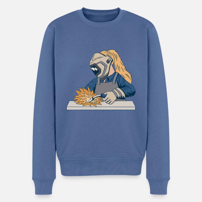Welder Mama pour soudeurs et - Pull Premium bio Homme - bleu pigeon