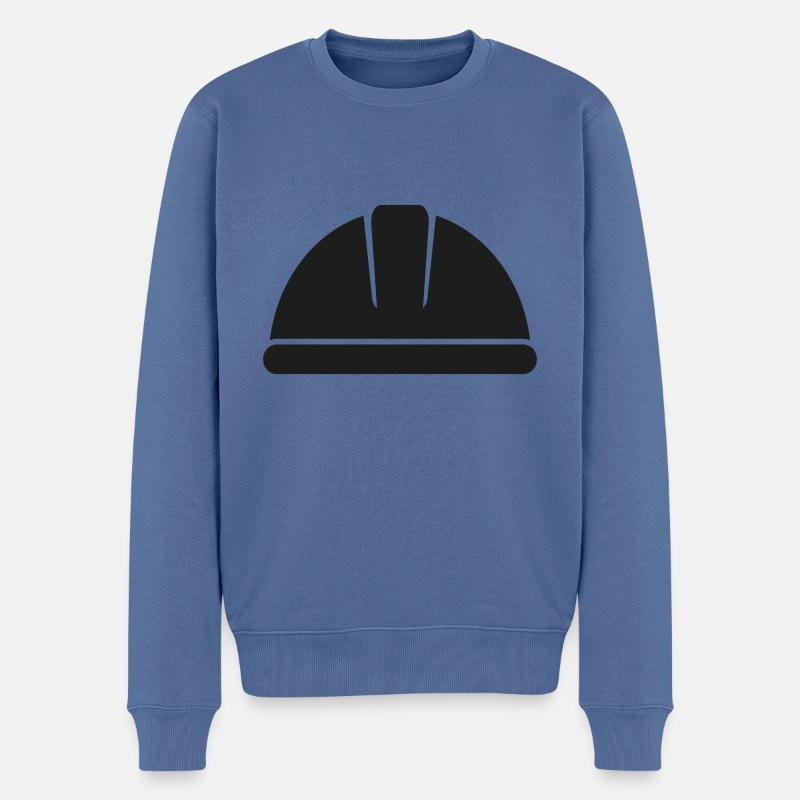 Helm Schutzhelm Bauarbeiter Icon - Männer Premium Bio Pullover - Taubenblau