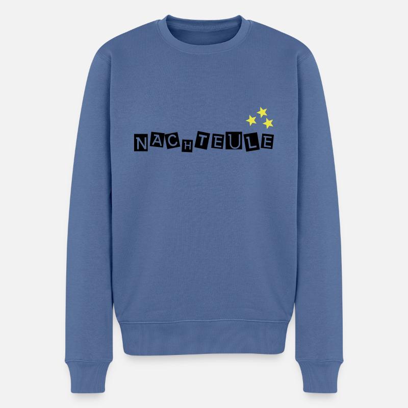 Nachteule - Männer Premium Bio Pullover - Taubenblau