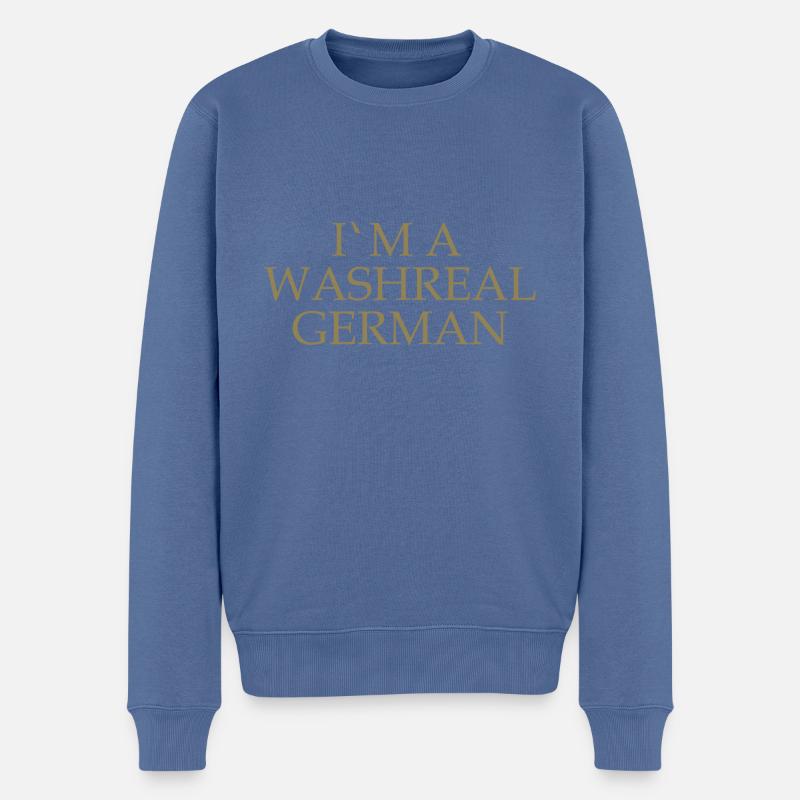Witzige Denglisch Sprüche Waschechter Deutscher - Männer Premium Bio Pullover - Taubenblau