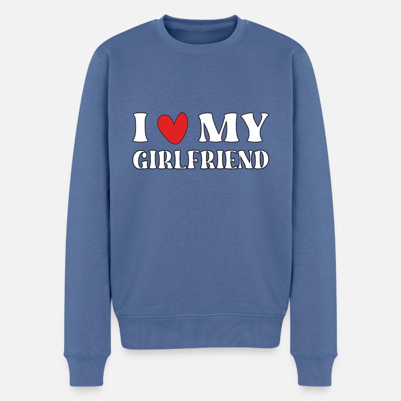 J’aime ma copine - Pull Premium bio Homme - bleu pigeon