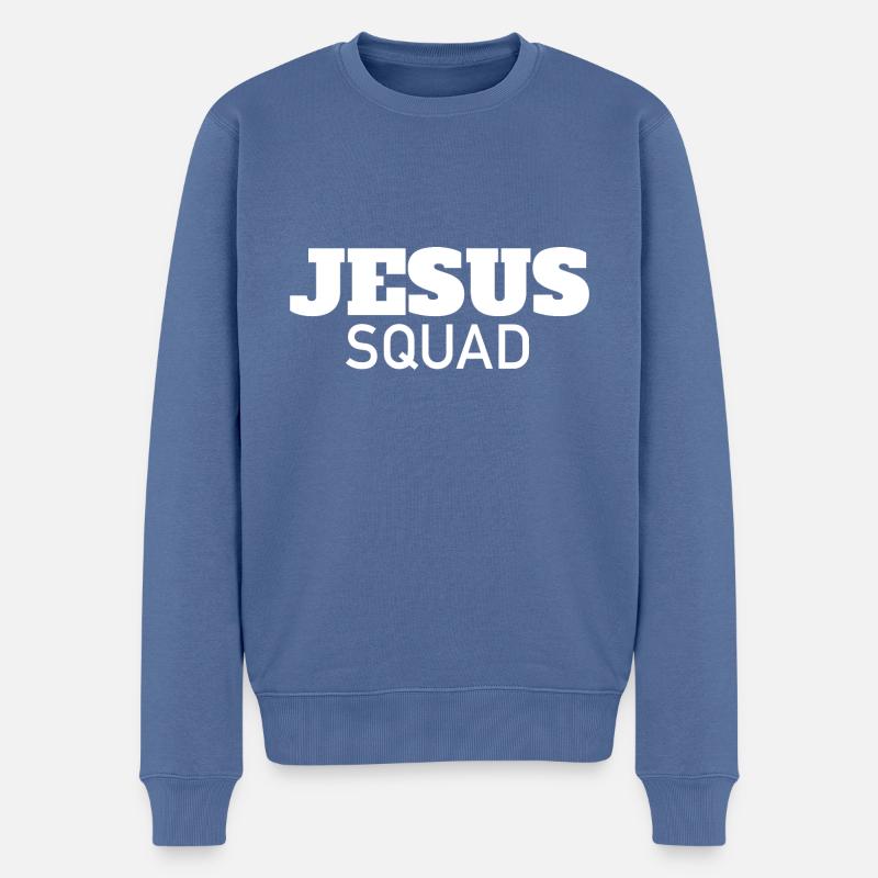 Jesus Squad - Ich liebe Jesus - Männer Premium Bio Pullover - Taubenblau