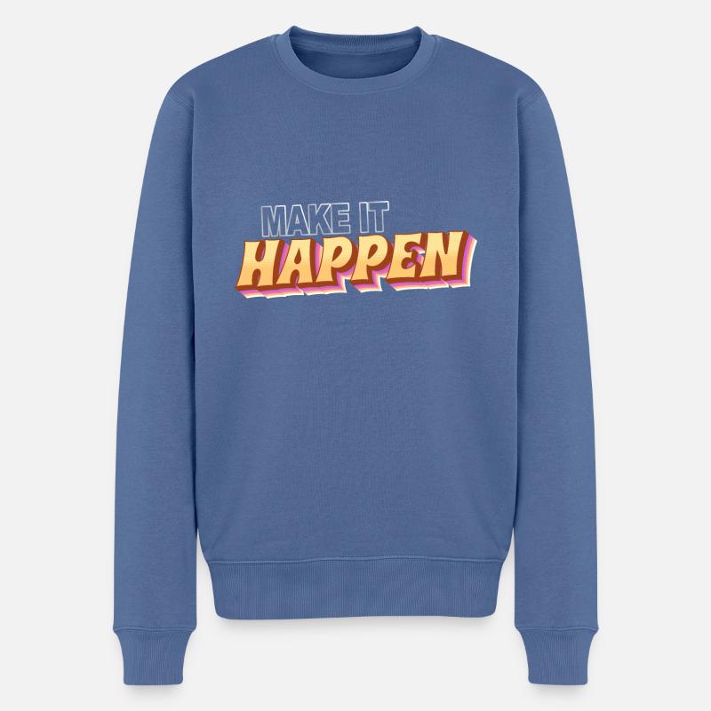 Réalisez vos objectifs - Pull Premium bio Homme - bleu pigeon