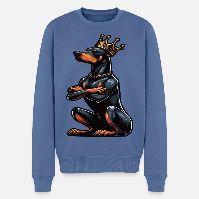 Dobermann Dobermannbesitzer Dobermannliebhaber - Männer Premium Bio Pullover - Taubenblau
