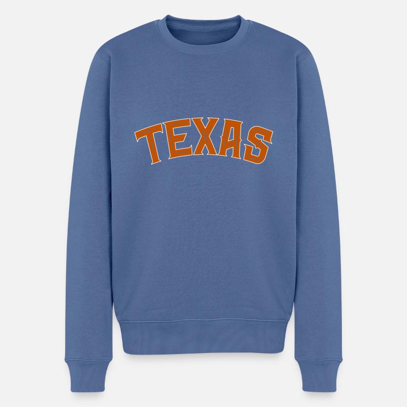 Texas - Männer Premium Bio Pullover - Taubenblau