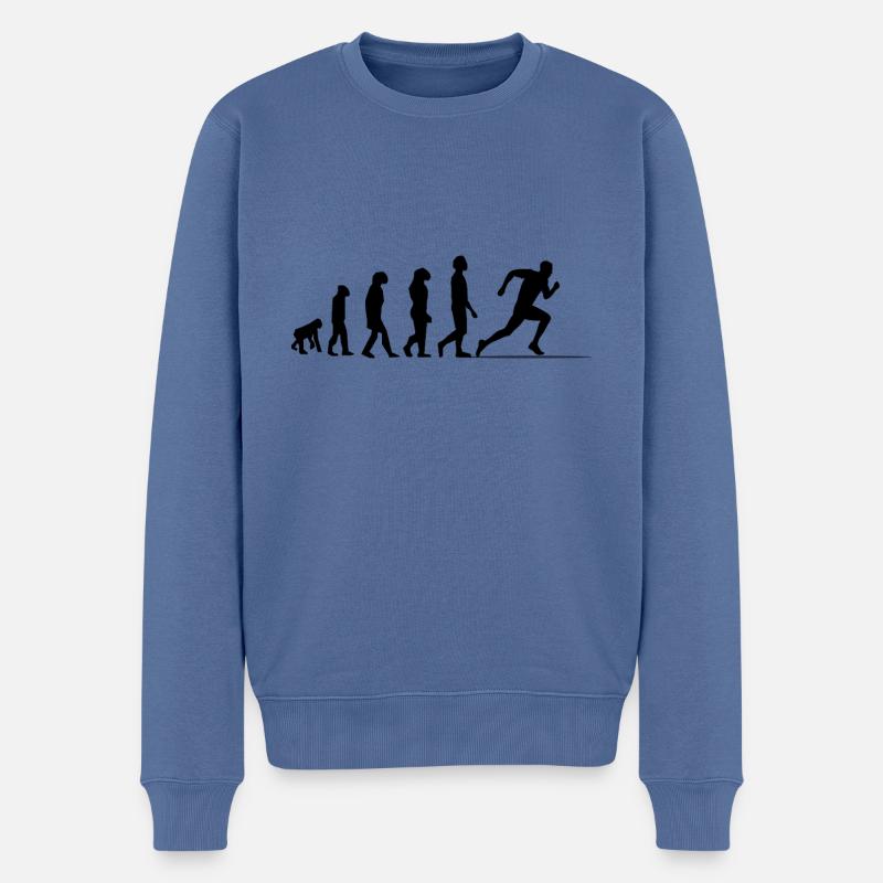 Evolution Sprint / Sprinter - Männer Premium Bio Pullover - Taubenblau