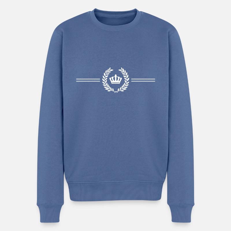 Krone Kranz Symbol - Männer Premium Bio Pullover - Taubenblau
