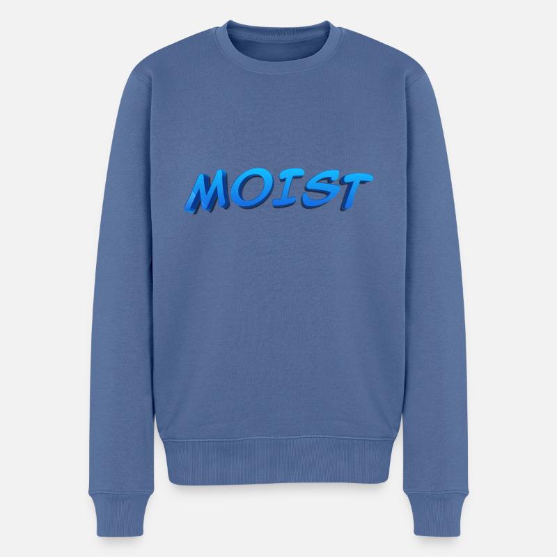 MOIST - FEUCHT - Männer Premium Bio Pullover - Taubenblau