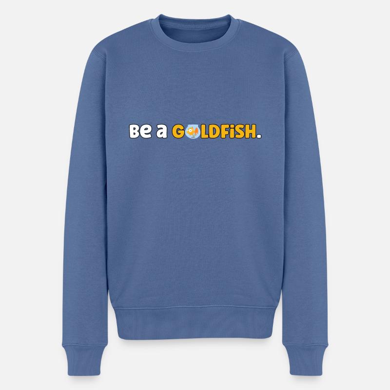 Be a goldfish - Männer Premium Bio Pullover - Taubenblau