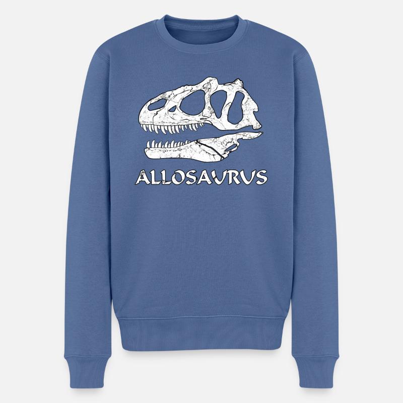 Allosaurus Fossil - Männer Premium Bio Pullover - Taubenblau