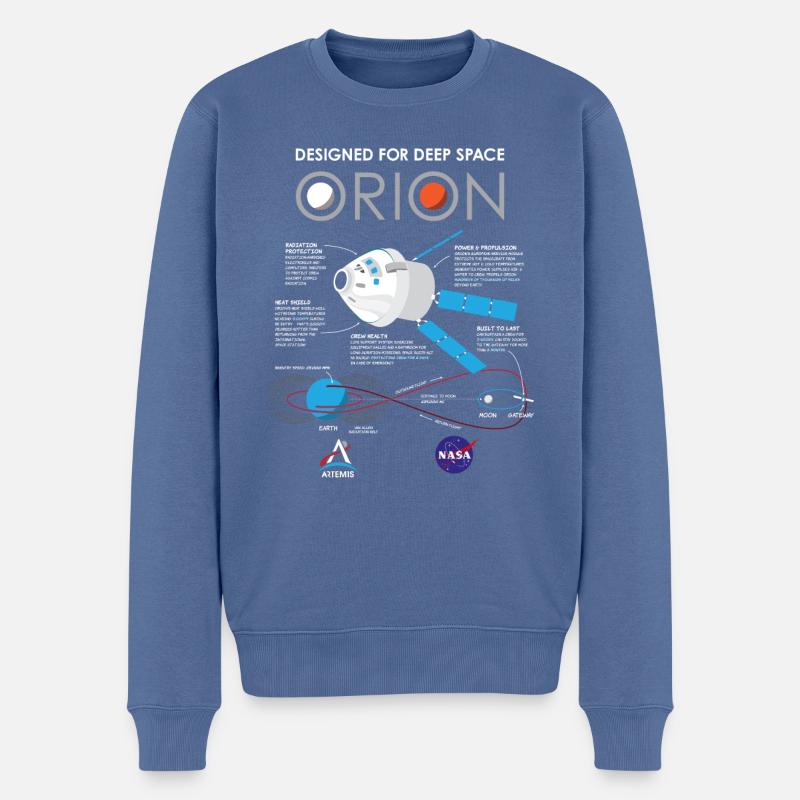 NASA Bauplan Orion Raumschiff - Männer Premium Bio Pullover - Taubenblau