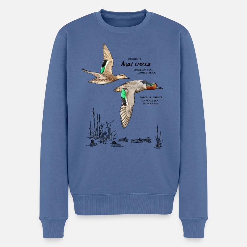 Krickenten - Männer Premium Bio Pullover - Taubenblau