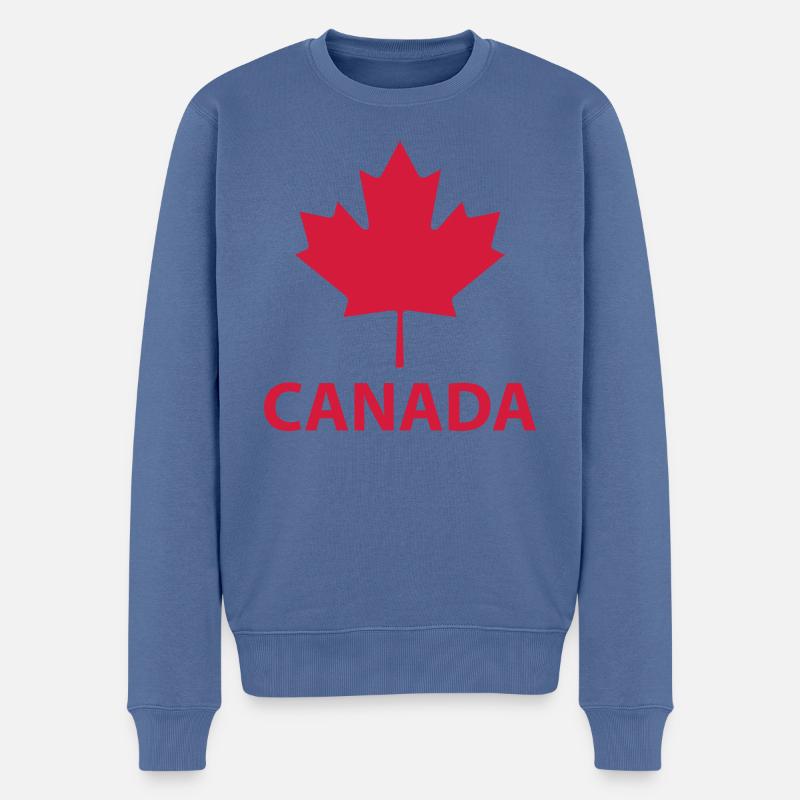 Canada - Männer Premium Bio Pullover - Taubenblau