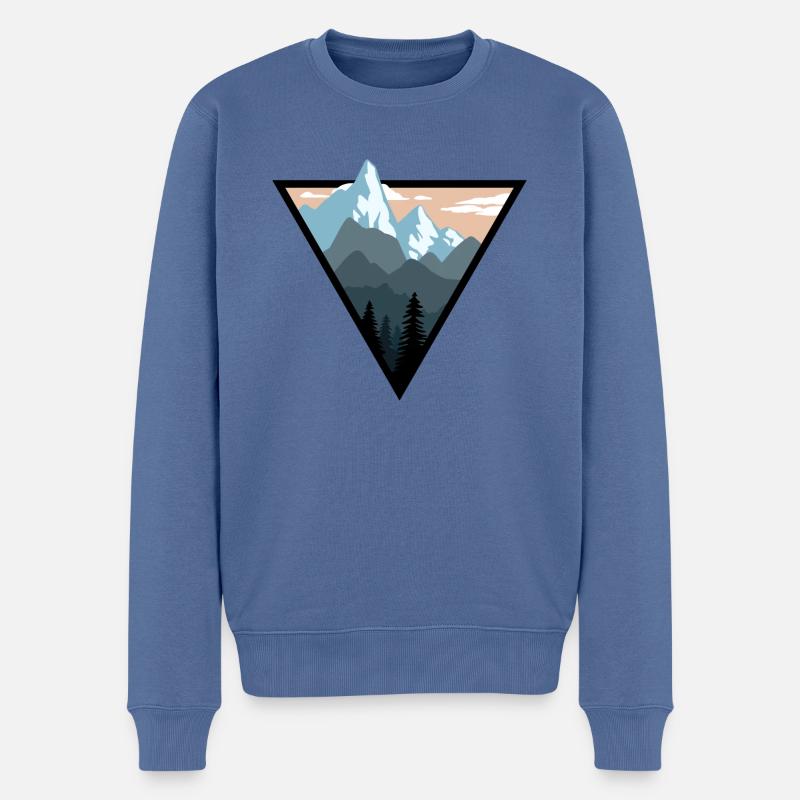 Berglogo - Männer Premium Bio Pullover - Taubenblau