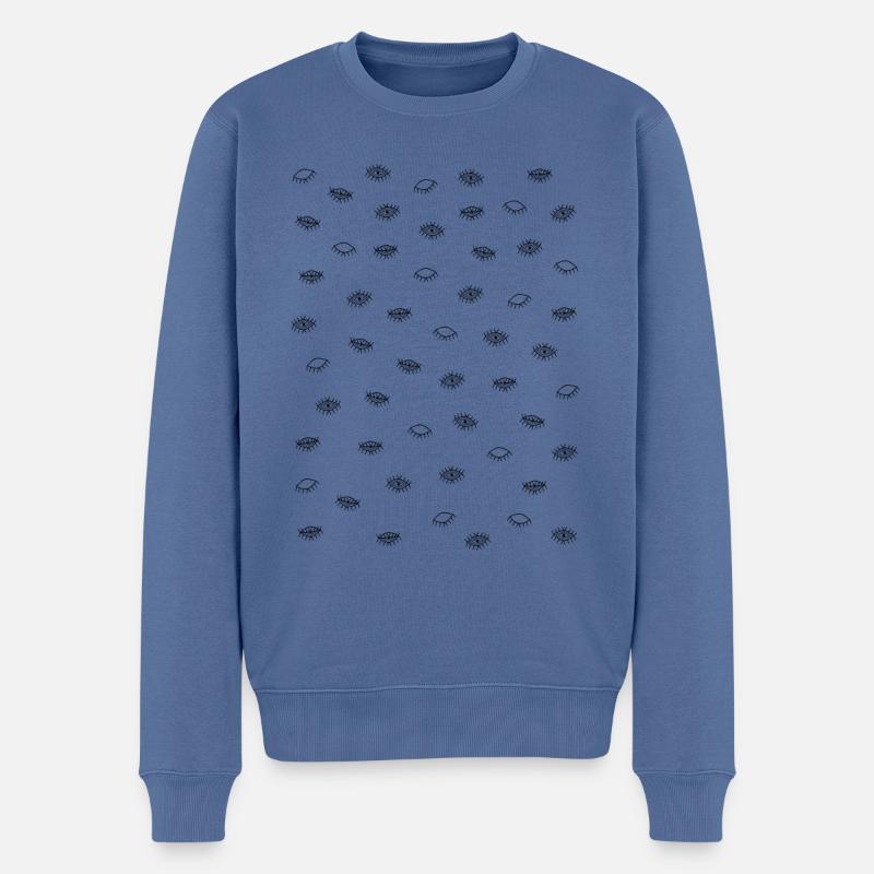 Motif d'oeil - Pull Premium bio Homme - bleu pigeon