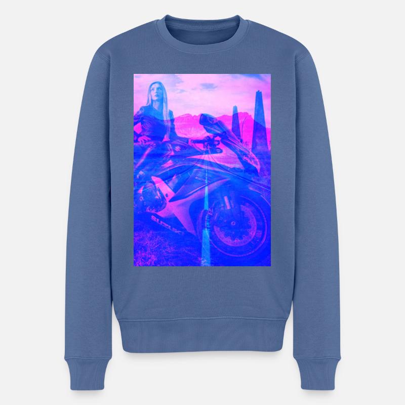 Fille de motard - Pull Premium bio Homme - bleu pigeon
