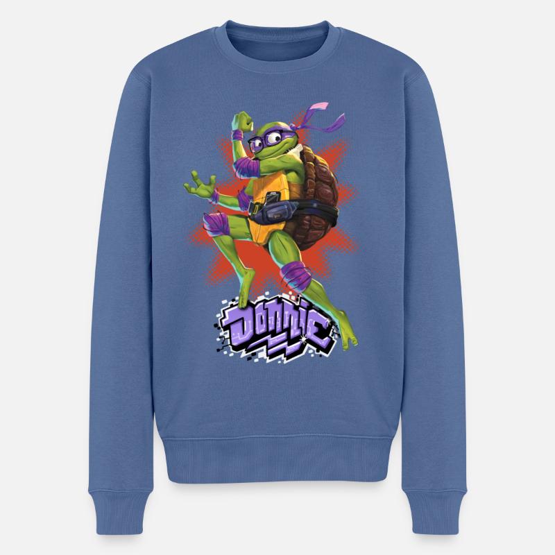 TMNT Mutant Mayhem Turtle Donnie - Männer Premium Bio Pullover - Taubenblau