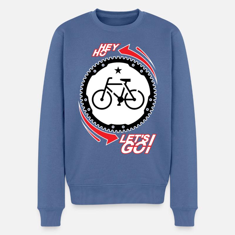 HEY HO - BICYCLE - LET'S GO! - Männer Premium Bio Pullover - Taubenblau