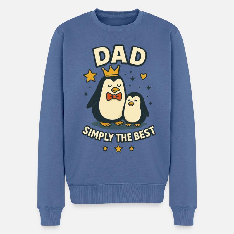 Papa, einfach der Beste - Männer Premium Bio Pullover - Taubenblau