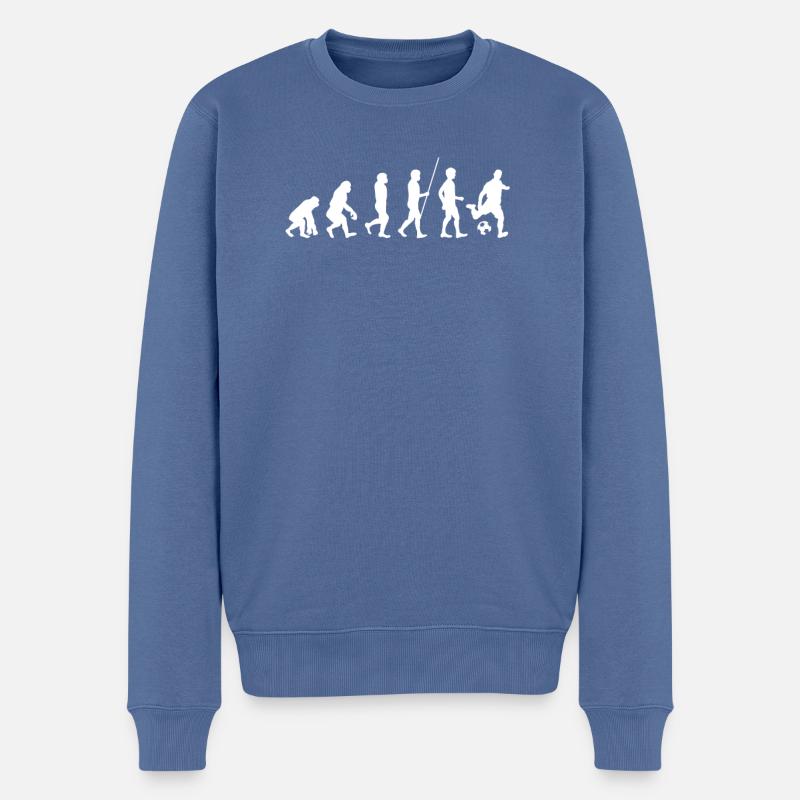 Evolution du football - Pull Premium bio Homme - bleu pigeon