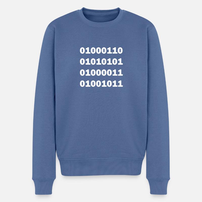 Binary code fuck - Men's Premium Organic Jumper - stone blue