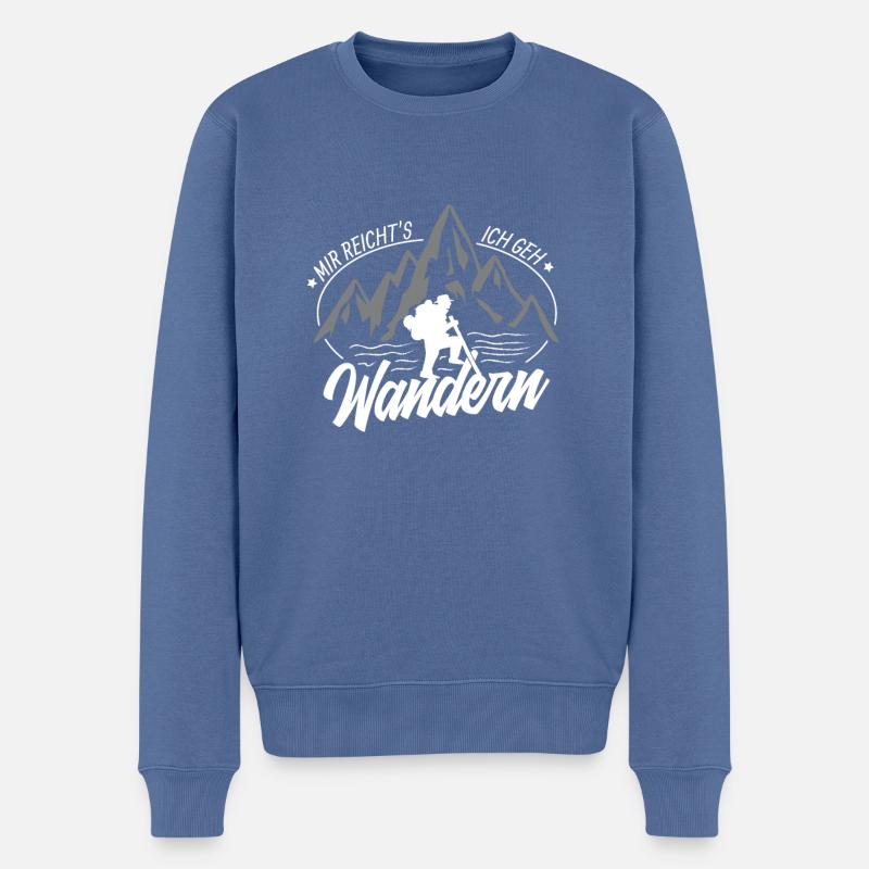 Wandern mir reichts ich geh wandern - Männer Premium Bio Pullover - Taubenblau