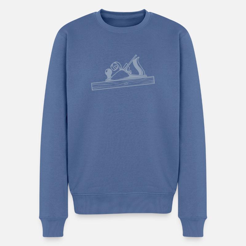 Schreiner Hobel Design - Männer Premium Bio Pullover - Taubenblau