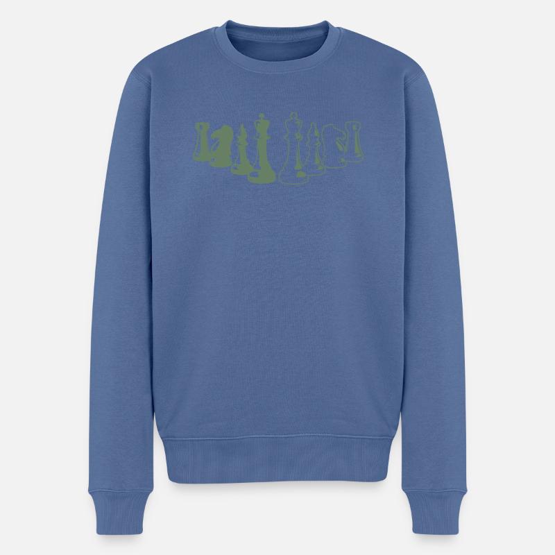 Schachspieler Geschenkideen Schach - Männer Premium Bio Pullover - Taubenblau