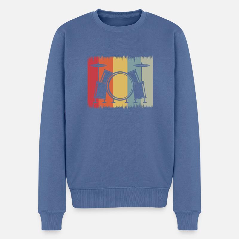 Drums Drummer Cadeaux - Pull Premium bio Homme - bleu pigeon