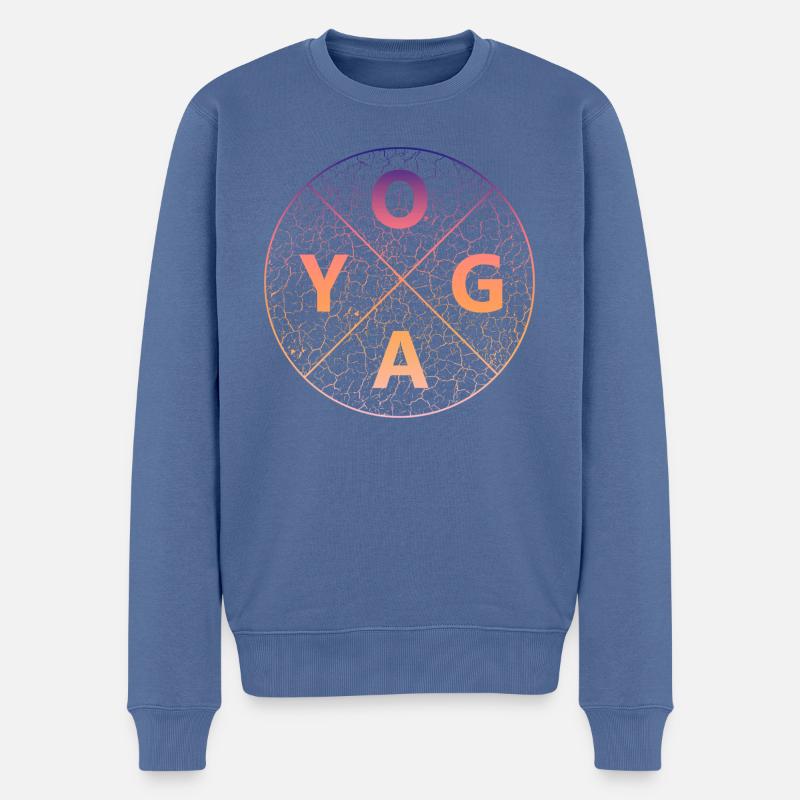 Yoga Yogaübung Namaste - Männer Premium Bio Pullover - Taubenblau