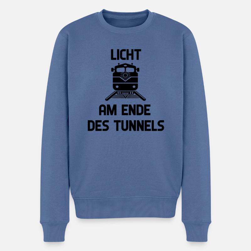 Licht am Ende des Tunnels - Männer Premium Bio Pullover - Taubenblau