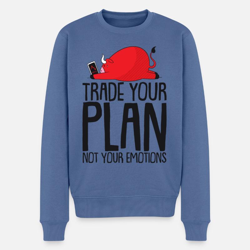 Trading trader trade - Männer Premium Bio Pullover - Taubenblau