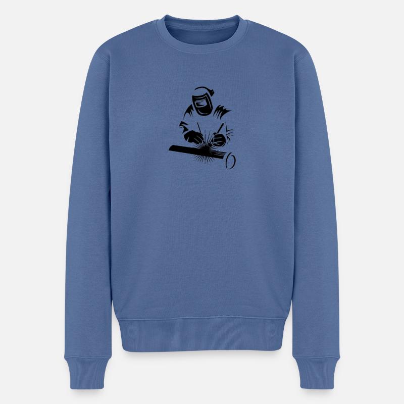 Schweißer Design Schweißen - Männer Premium Bio Pullover - Taubenblau