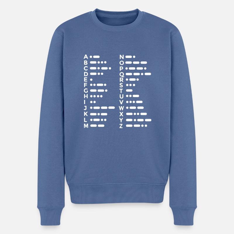 Morse Alphabet - Männer Premium Bio Pullover - Taubenblau