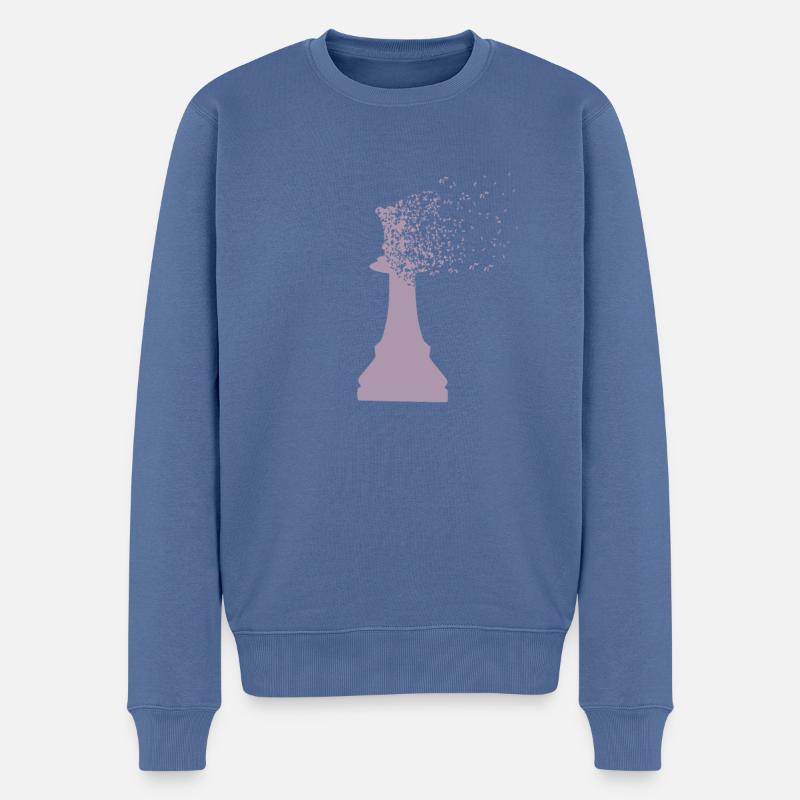 Chess queen king dispersion - Männer Premium Bio Pullover - Taubenblau