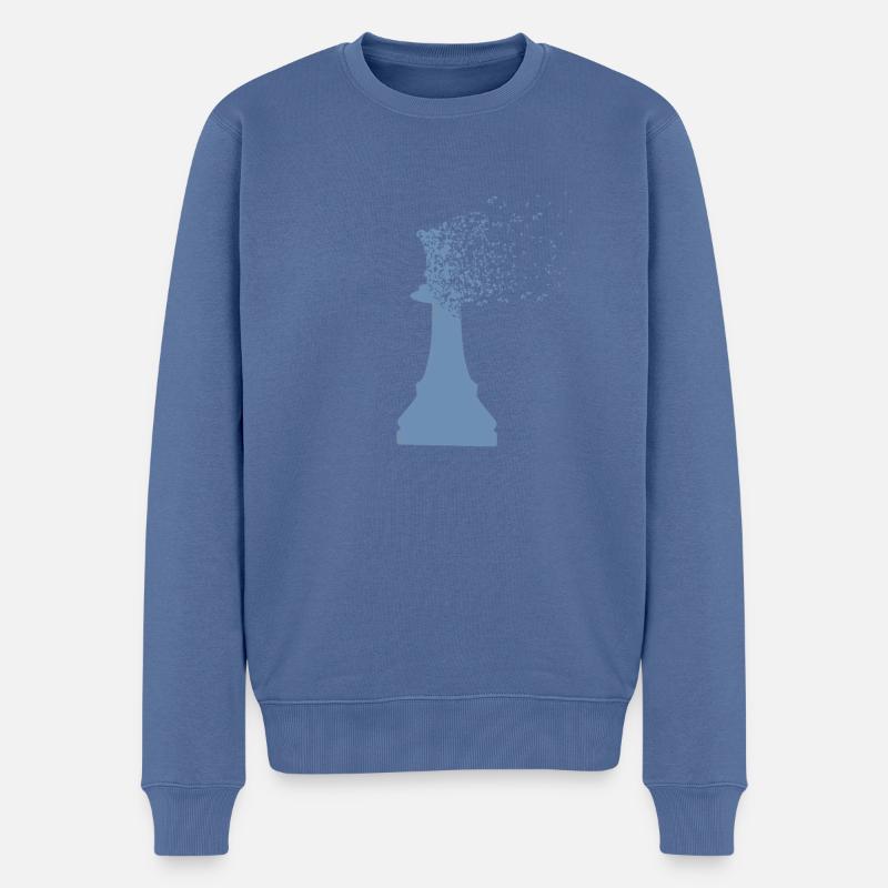 Chess queen king dispersion - Männer Premium Bio Pullover - Taubenblau