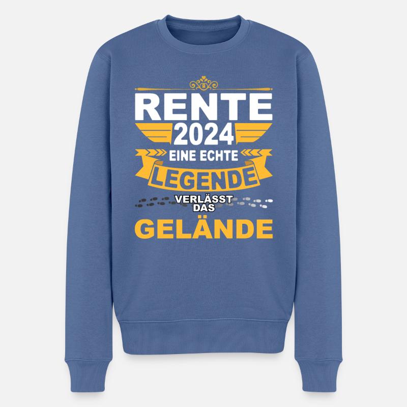 Rente 2024 - eine Legende verlässt das Gelände - Männer Premium Bio Pullover - Taubenblau