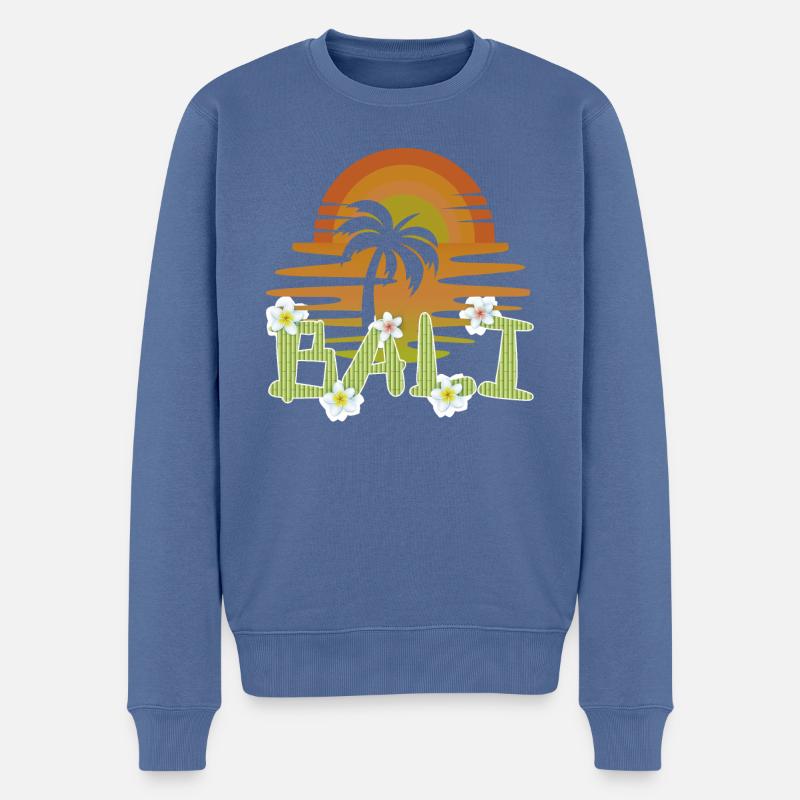 Bali - Indonésie - Pull Premium bio Homme - bleu pigeon