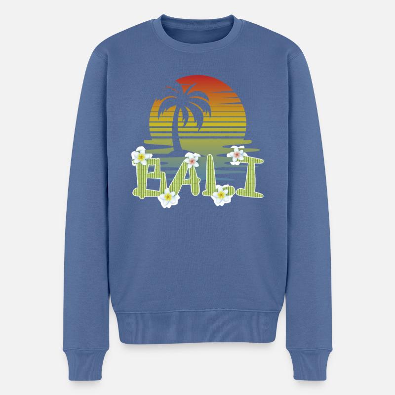 Bali - Indonésie - Pull Premium bio Homme - bleu pigeon