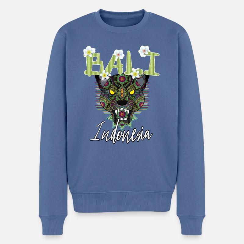 Bali - Indonesien - Männer Premium Bio Pullover - Taubenblau