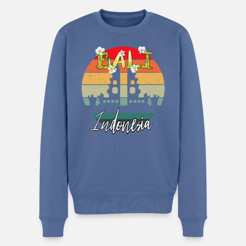 Bali - Indonesien - Männer Premium Bio Pullover - Taubenblau