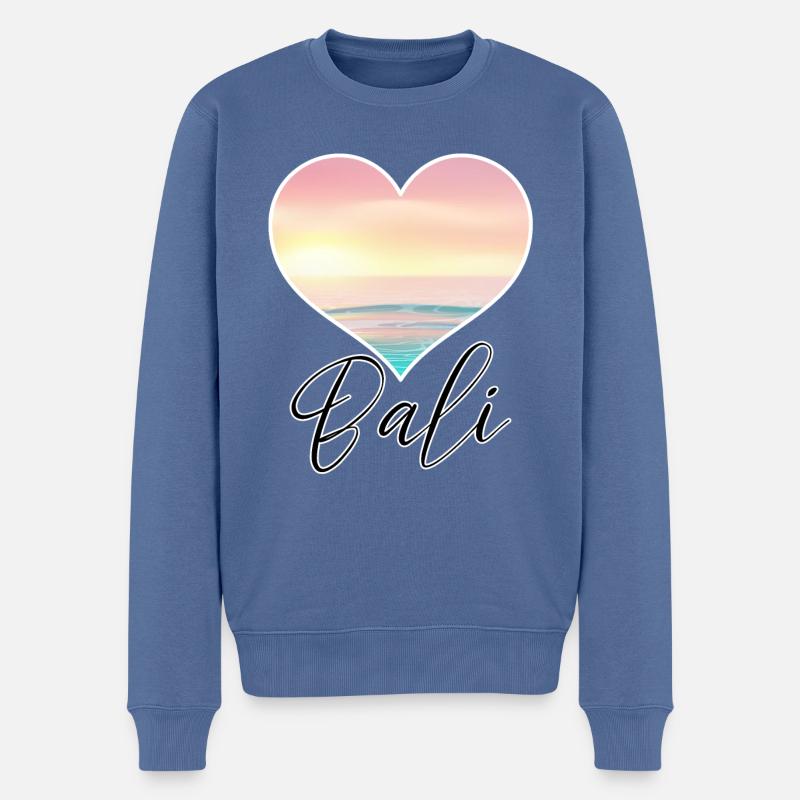 Bali - Indonésie - Pull Premium bio Homme - bleu pigeon