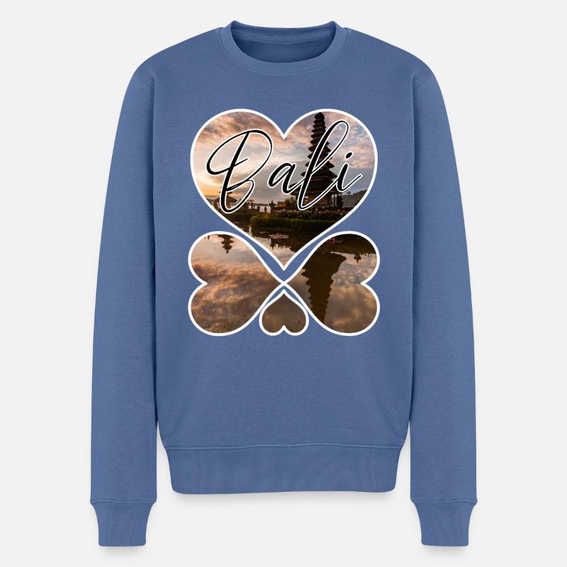 Bali - Indonésie - Pull Premium bio Homme - bleu pigeon