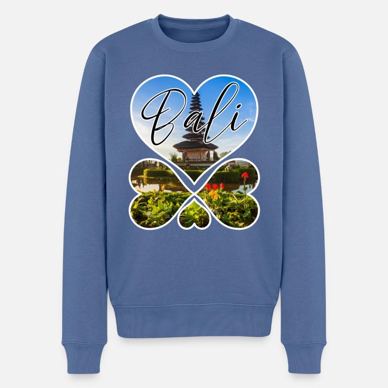 Bali - Indonesien - Männer Premium Bio Pullover - Taubenblau