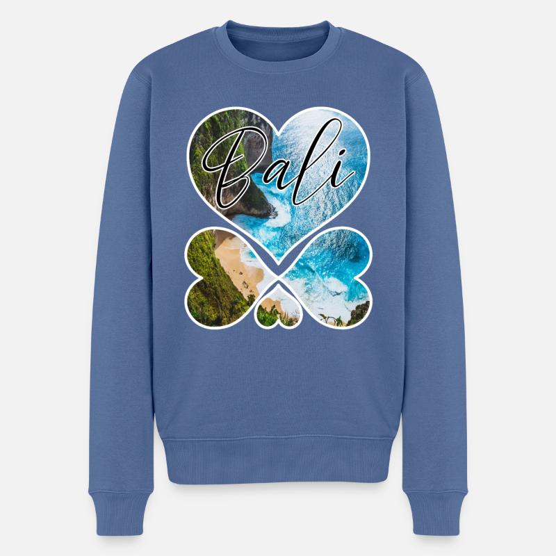 Bali - Indonésie - Pull Premium bio Homme - bleu pigeon