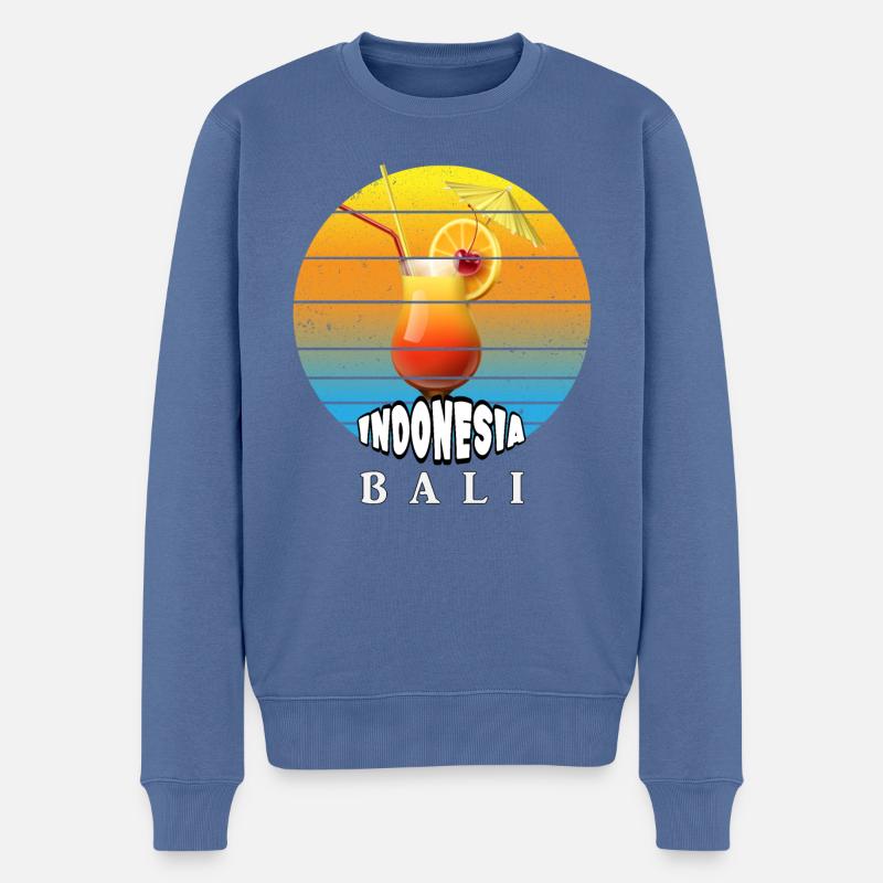 Bali - Indonesien - Männer Premium Bio Pullover - Taubenblau