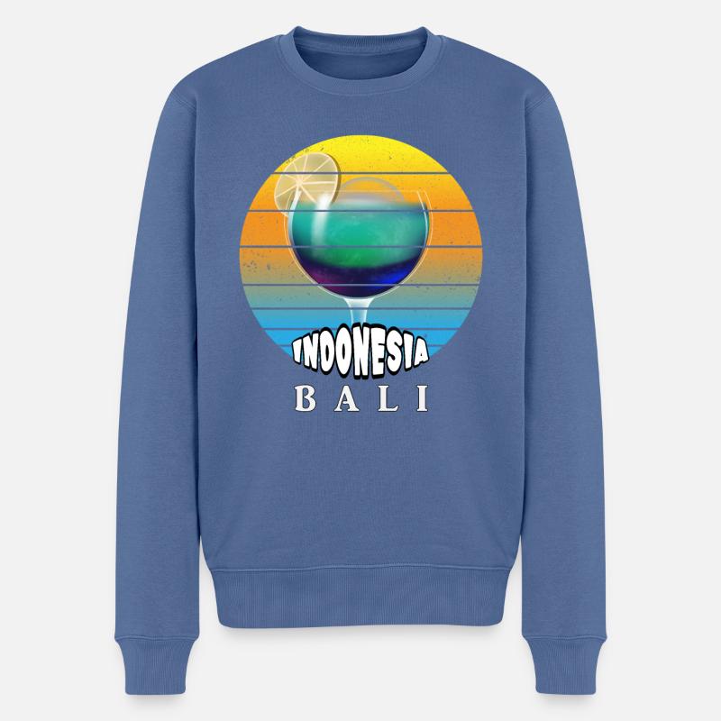 Bali - Indonesien - Männer Premium Bio Pullover - Taubenblau