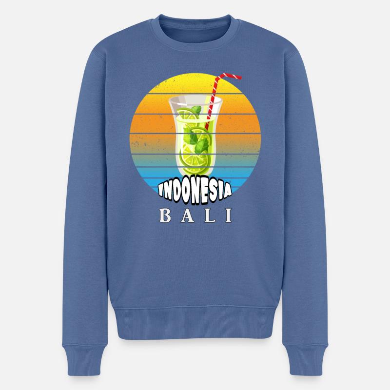 Bali - Indonesien - Männer Premium Bio Pullover - Taubenblau