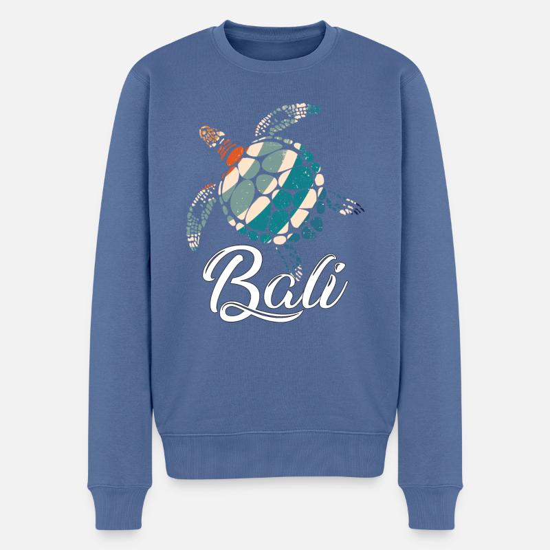 Bali - Indonesien - Schildkröte - Männer Premium Bio Pullover - Taubenblau